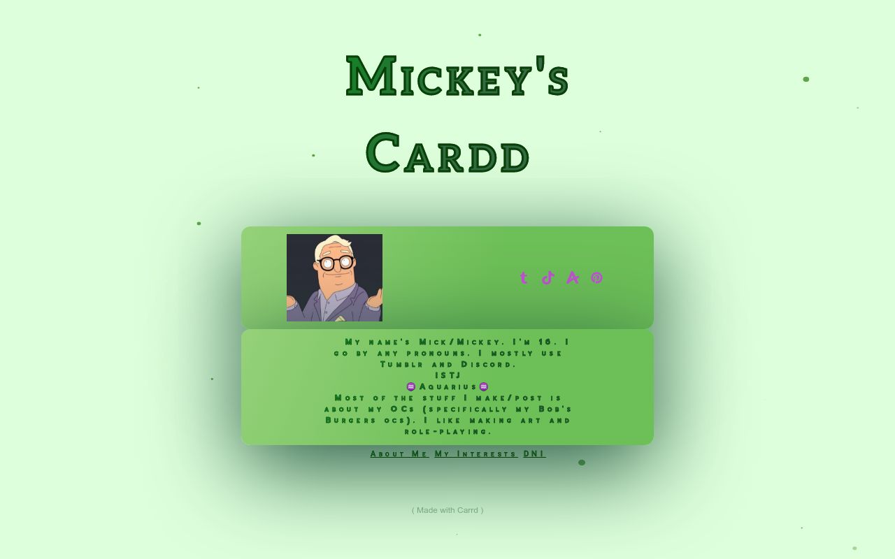 Carrd profile picture for @mick
